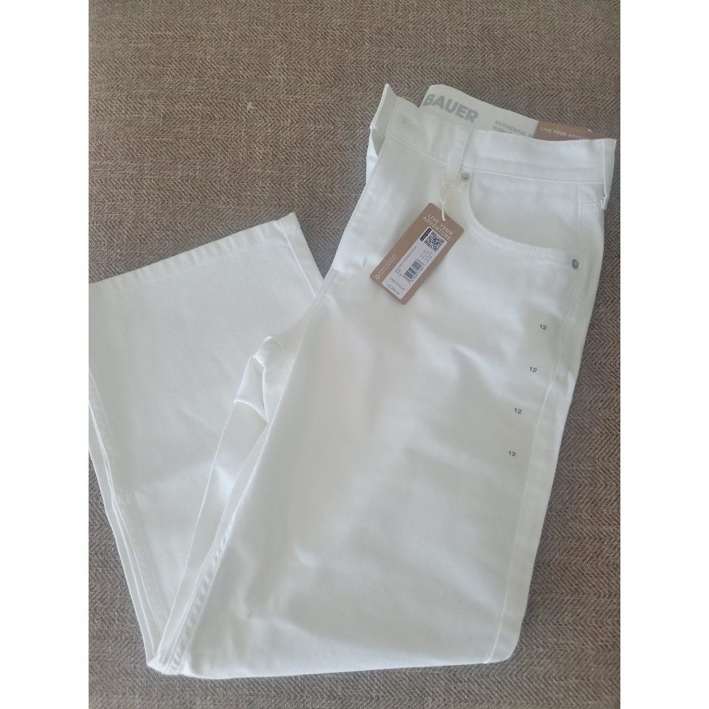 Eddie Bauer Women's Sz 12 Authentic Voyager High Rise Everyday Easy Crop White